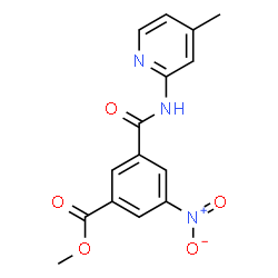 ChemSpider 2D Image | Methyl 3-[(4-methyl-2-pyridinyl)carbamoyl]-5-nitrobenzoate | C15H13N3O5