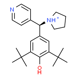 ChemSpider 2D Image | 1-[(S)-[4-Hydroxy-3,5-bis(2-methyl-2-propanyl)phenyl](4-pyridinyl)methyl]pyrrolidinium | C24H35N2O