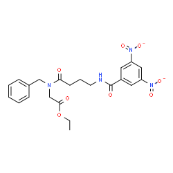 ChemSpider 2D Image | Ethyl N-benzyl-N-{4-[(3,5-dinitrobenzoyl)amino]butanoyl}glycinate | C22H24N4O8