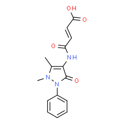 ChemSpider 2D Image | (2E)-4-[(1,5-Dimethyl-3-oxo-2-phenyl-2,3-dihydro-1H-pyrazol-4-yl)amino]-4-oxo-2-butenoic acid | C15H15N3O4