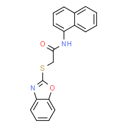 ChemSpider 2D Image | 2-(1,3-Benzoxazol-2-ylsulfanyl)-N-(1-naphthyl)acetamide | C19H14N2O2S