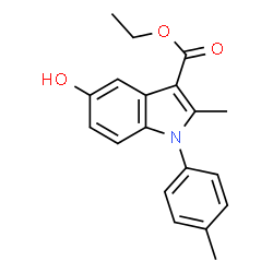 ChemSpider 2D Image | Ethyl 5-hydroxy-2-methyl-1-(4-methylphenyl)-1H-indole-3-carboxylate | C19H19NO3