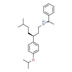 ChemSpider 2D Image | (3S)-3-(4-Isopropoxyphenyl)-6-methyl-N-[(1S)-1-phenylethyl]-1-heptanaminium | C25H38NO