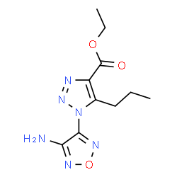 ChemSpider 2D Image | Ethyl 1-(4-amino-1,2,5-oxadiazol-3-yl)-5-propyl-1H-1,2,3-triazole-4-carboxylate | C10H14N6O3
