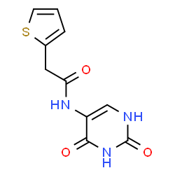 ChemSpider 2D Image | N-(1,2,3,4-Tetrahydro-2,4-dioxo-5-pyrimidinyl)-2-thiopheneacetamide | C10H9N3O3S