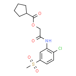 ChemSpider 2D Image | 2-{[2-Chloro-5-(methylsulfonyl)phenyl]amino}-2-oxoethyl cyclopentanecarboxylate | C15H18ClNO5S