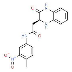 ChemSpider 2D Image | N-(4-Methyl-3-nitrophenyl)-2-[(2S)-3-oxo-1,2,3,4-tetrahydro-2-quinoxalinyl]acetamide | C17H16N4O4