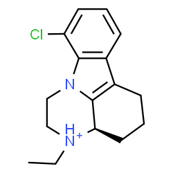 ChemSpider 2D Image | (3aR)-10-Chloro-3-ethyl-2,3,3a,4,5,6-hexahydro-1H-pyrazino[3,2,1-jk]carbazol-3-ium | C16H20ClN2
