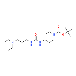 ChemSpider 2D Image | 2-Methyl-2-propanyl 4-({[3-(diethylamino)propyl]carbamoyl}amino)-1-piperidinecarboxylate | C18H36N4O3