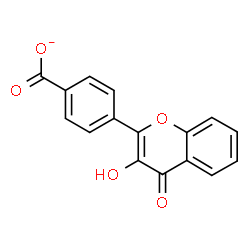ChemSpider 2D Image | 4-(3-Hydroxy-4-oxo-4H-chromen-2-yl)benzoate | C16H9O5