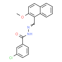 ChemSpider 2D Image | 3-Chloro-N'-[(2-methoxy-1-naphthyl)methylene]benzohydrazide | C19H15ClN2O2