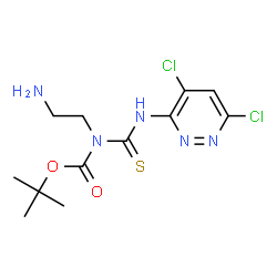 ChemSpider 2D Image | 2-Methyl-2-propanyl (2-aminoethyl)[(4,6-dichloro-3-pyridazinyl)carbamothioyl]carbamate | C12H17Cl2N5O2S