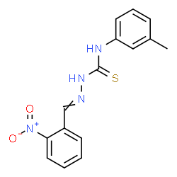 ChemSpider 2D Image | N-(3-Methylphenyl)-2-(2-nitrobenzylidene)hydrazinecarbothioamide | C15H14N4O2S