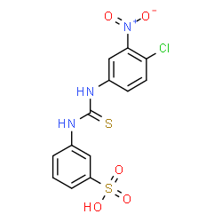 ChemSpider 2D Image | 3-{[(4-Chloro-3-nitrophenyl)carbamothioyl]amino}benzenesulfonic acid | C13H10ClN3O5S2