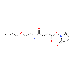 ChemSpider 2D Image | 4-[(2,5-Dioxo-1-pyrrolidinyl)oxy]-N-[2-(2-methoxyethoxy)ethyl]-4-oxobutanamide | C13H20N2O7