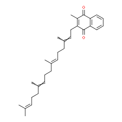 ChemSpider 2D Image | 2-Methyl-3-[(2E,6E,10E)-3,7,11,15-tetramethyl-2,6,10,14-hexadecatetraen-1-yl]-1,4-naphthoquinone | C31H40O2