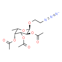 ChemSpider 2D Image | 2-Azidoethyl 2,3,4-tri-O-acetyl-6-deoxy-beta-D-threo-hexopyranoside | C14H21N3O8
