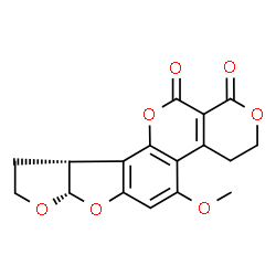 ChemSpider 2D Image | (7aS,10aR)-5-Methoxy-3,4,7a,9,10,10a-hexahydro-1H,12H-furo[3',2':4,5]furo[2,3-h]pyrano[3,4-c]chromene-1,12-dione | C17H14O7