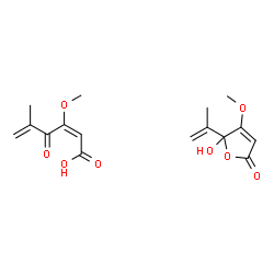 ChemSpider 2D Image | (2E)-3-Methoxy-5-methyl-4-oxo-2,5-hexadienoic acid - 5-hydroxy-5-isopropenyl-4-methoxy-2(5H)-furanone (1:1) | C16H20O8