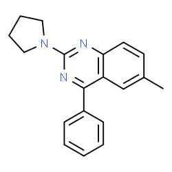 ChemSpider 2D Image | 6-Methyl-4-phenyl-2-(1-pyrrolidinyl)quinazoline | C19H19N3
