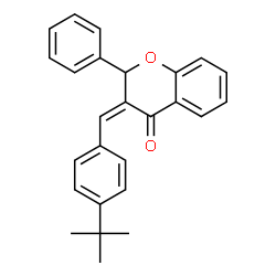 ChemSpider 2D Image | (3Z)-3-[4-(2-Methyl-2-propanyl)benzylidene]-2-phenyl-2,3-dihydro-4H-chromen-4-one | C26H24O2