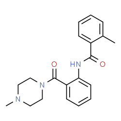 ChemSpider 2D Image | 2-Methyl-N-{2-[(4-methyl-1-piperazinyl)carbonyl]phenyl}benzamide | C20H23N3O2