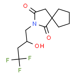 ChemSpider 2D Image | 2-(4,4,4-Trifluoro-2-hydroxybutyl)-2-azaspiro[4.4]nonane-1,3-dione | C12H16F3NO3