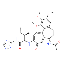 ChemSpider 2D Image | N~2~-[(7S)-7-Acetamido-1,2,3-trimethoxy-9-oxo-5,6,7,9-tetrahydrobenzo[a]heptalen-10-yl]-N-1H-1,2,4-triazol-3-yl-L-alloisoleucinamide | C29H36N6O6
