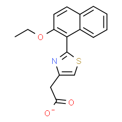 ChemSpider 2D Image | [2-(2-Ethoxy-1-naphthyl)-1,3-thiazol-4-yl]acetate | C17H14NO3S
