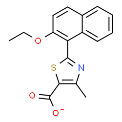 ChemSpider 2D Image | 2-(2-Ethoxy-1-naphthyl)-4-methyl-1,3-thiazole-5-carboxylate | C17H14NO3S