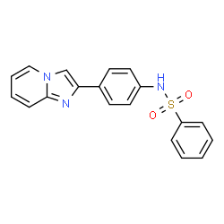 ChemSpider 2D Image | N-[4-(Imidazo[1,2-a]pyridin-2-yl)phenyl]benzenesulfonamide | C19H15N3O2S