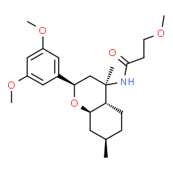 ChemSpider 2D Image | N-[(2R,4R,4aS,7R,8aR)-2-(3,5-Dimethoxyphenyl)-4,7-dimethyloctahydro-2H-chromen-4-yl]-3-methoxypropanamide | C23H35NO5