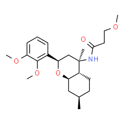 ChemSpider 2D Image | N-[(2R,4R,4aS,7R,8aR)-2-(2,3-Dimethoxyphenyl)-4,7-dimethyloctahydro-2H-chromen-4-yl]-3-methoxypropanamide | C23H35NO5