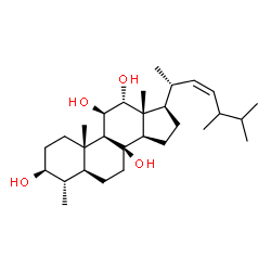 ChemSpider 2D Image | (3beta,4alpha,5alpha,11beta,12alpha,22Z,24xi)-4-Methylergost-22-ene-3,8,11,12-tetrol | C29H50O4