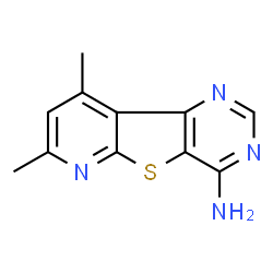 ChemSpider 2D Image | 7,9-Dimethylpyrido[3',2':4,5]thieno[3,2-d]pyrimidin-4-amine | C11H10N4S