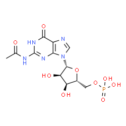 ChemSpider 2D Image | N-Acetylguanosine 5'-(dihydrogen phosphate) | C12H16N5O9P