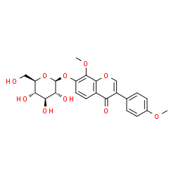 ChemSpider 2D Image | 8-Methoxy-3-(4-methoxyphenyl)-4-oxo-4H-chromen-7-yl beta-D-glucopyranoside | C23H24O10