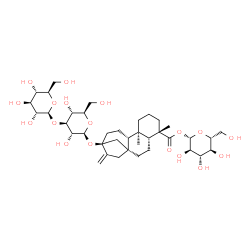 ChemSpider 2D Image | 1-O-[(13alpha)-13-{[3-O-(beta-D-Glucopyranosyl)-beta-D-glucopyranosyl]oxy}-19-oxokaur-16-en-19-yl]-beta-D-glucopyranose | C38H60O18