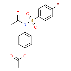 ChemSpider 2D Image | 4-{Acetyl[(4-bromophenyl)sulfonyl]amino}phenyl acetate | C16H14BrNO5S
