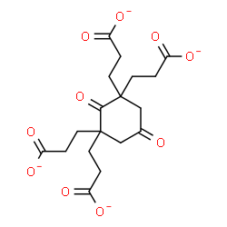 ChemSpider 2D Image | 3,3',3'',3'''-(2,5-Dioxo-1,1,3,3-cyclohexanetetrayl)tetrapropanoate | C18H20O10