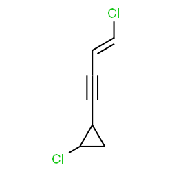ChemSpider 2D Image | 1-Chloro-2-[(3E)-4-chloro-3-buten-1-yn-1-yl]cyclopropane | C7H6Cl2