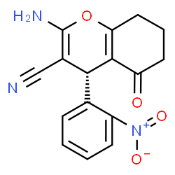 ChemSpider 2D Image | (4R)-2-Amino-4-(2-nitrophenyl)-5-oxo-5,6,7,8-tetrahydro-4H-chromene-3-carbonitrile | C16H13N3O4