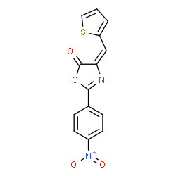 ChemSpider 2D Image | (4E)-2-(4-Nitrophenyl)-4-(2-thienylmethylene)-1,3-oxazol-5(4H)-one | C14H8N2O4S