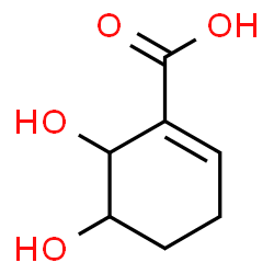 ChemSpider 2D Image | 5,6-Dihydroxy-1-cyclohexene-1-carboxylic acid | C7H10O4