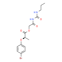 ChemSpider 2D Image | 2-Oxo-2-[(propylcarbamoyl)amino]ethyl (2R)-2-(4-bromophenoxy)propanoate | C15H19BrN2O5