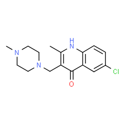 ChemSpider 2D Image | 6-chloro-2-methyl-3-[(4-methylpiperazin-1-yl)methyl]quinolin-4-ol | C16H20ClN3O