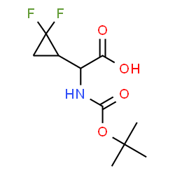 ChemSpider 2D Image | (2,2-Difluorocyclopropyl)({[(2-methyl-2-propanyl)oxy]carbonyl}amino)acetic acid | C10H15F2NO4