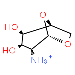 ChemSpider 2D Image | (1S,2S,3R,4R,5S)-2,3-Dihydroxy-6,8-dioxabicyclo[3.2.1]octan-4-aminium | C6H12NO4