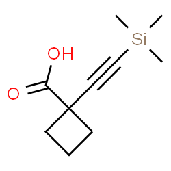 ChemSpider 2D Image | 1-[(Trimethylsilyl)ethynyl]cyclobutanecarboxylic acid | C10H16O2Si