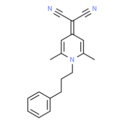 ChemSpider 2D Image | [2,6-Dimethyl-1-(3-phenylpropyl)-4(1H)-pyridinylidene]malononitrile | C19H19N3